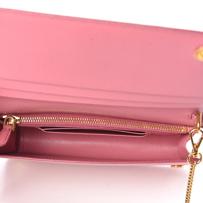Prada Saffiano Metal Phone Wristlet Crossbody Wallet Begonia 5 of 9