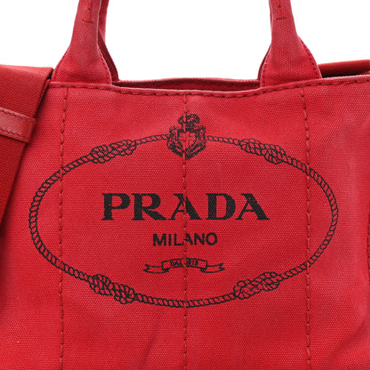 Prada Canapa Small Logo Tote Rosso 10 of 21