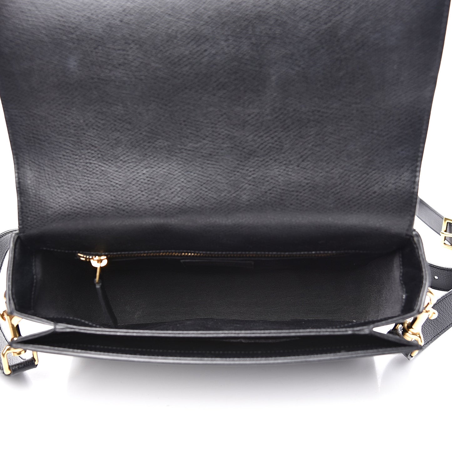 Textured Calfskin Medium Classic Monogram Universite Bag Black
