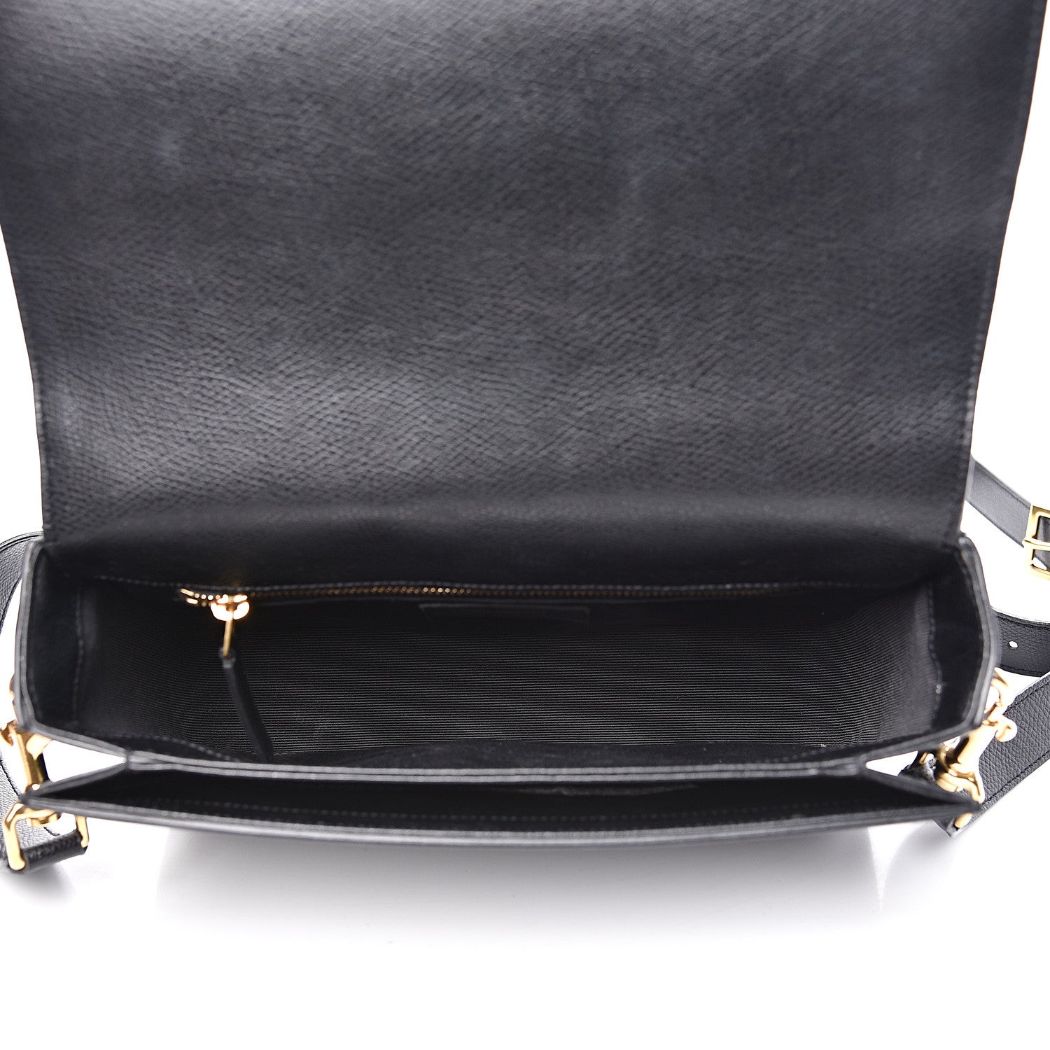 Saint Laurent Textured Calfskin Medium Classic Monogram Universite Bag Black 4 of 14