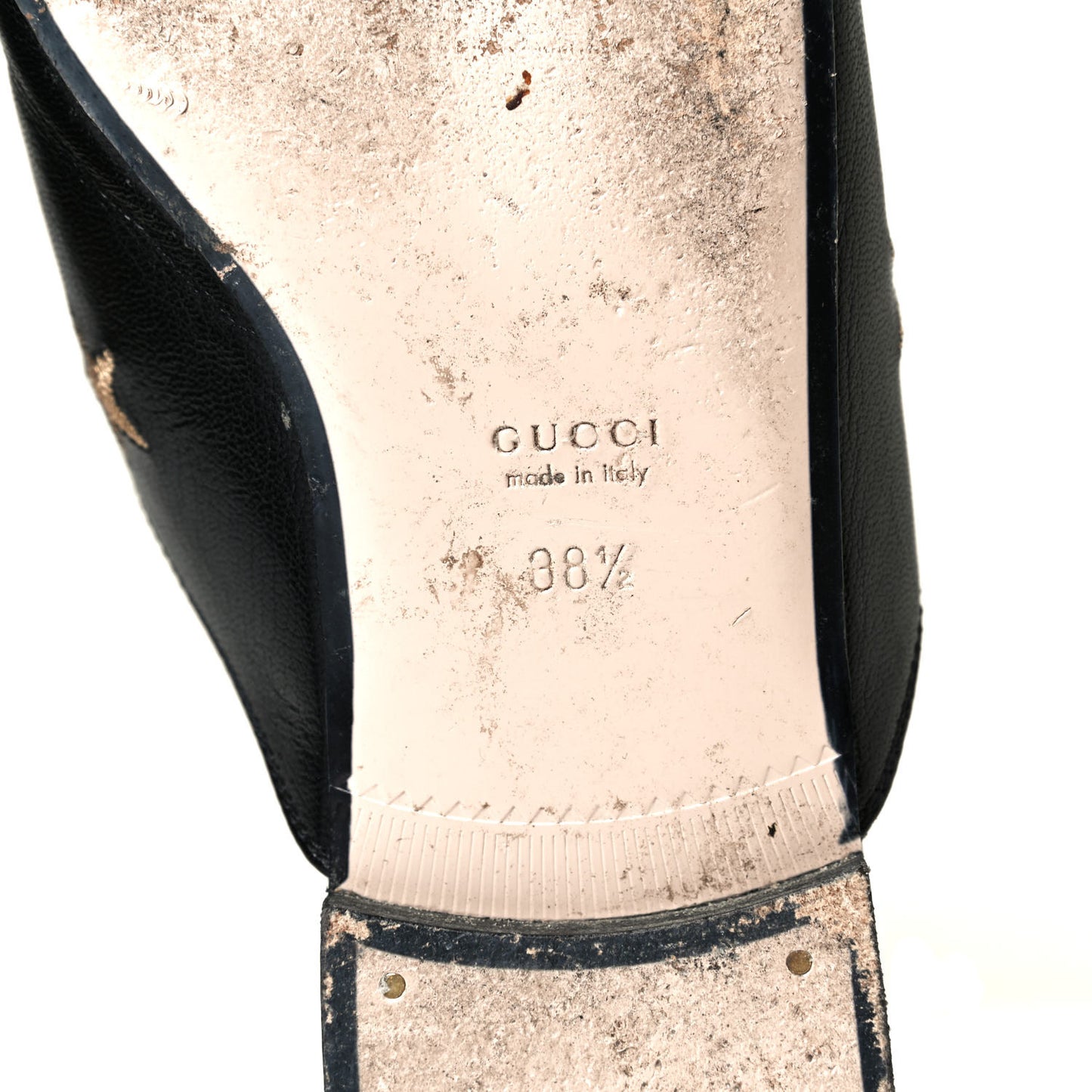 Goatskin Bee Star Embroidered Womens Princetown Slippers 38.5 Black