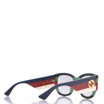 Gucci Acetate Web Oversized Frame Rectangle Sunglasses GG0276S Black Multicolor 4 of 7