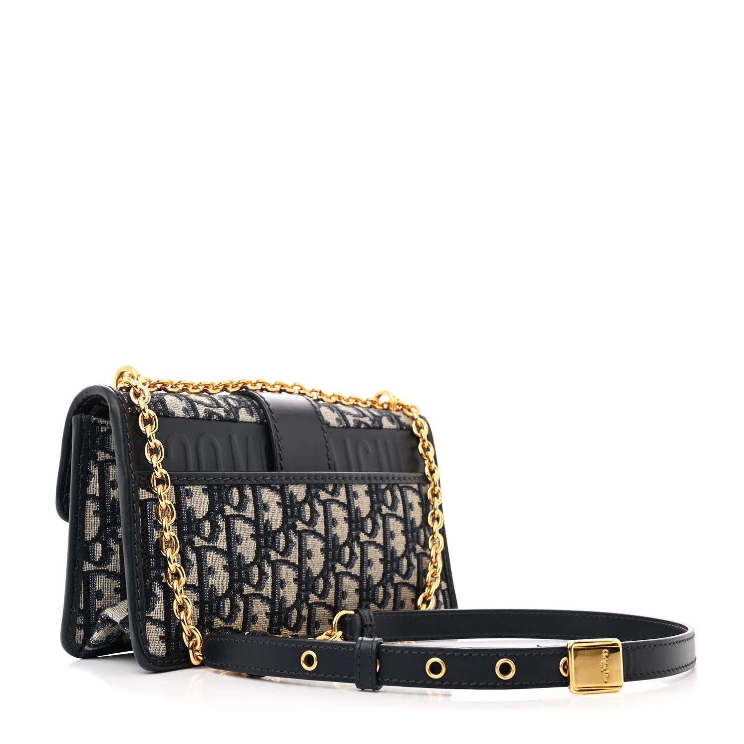 Christian Dior Oblique 30 Montaigne East West Chain Flap Bag Blue 3 of 11