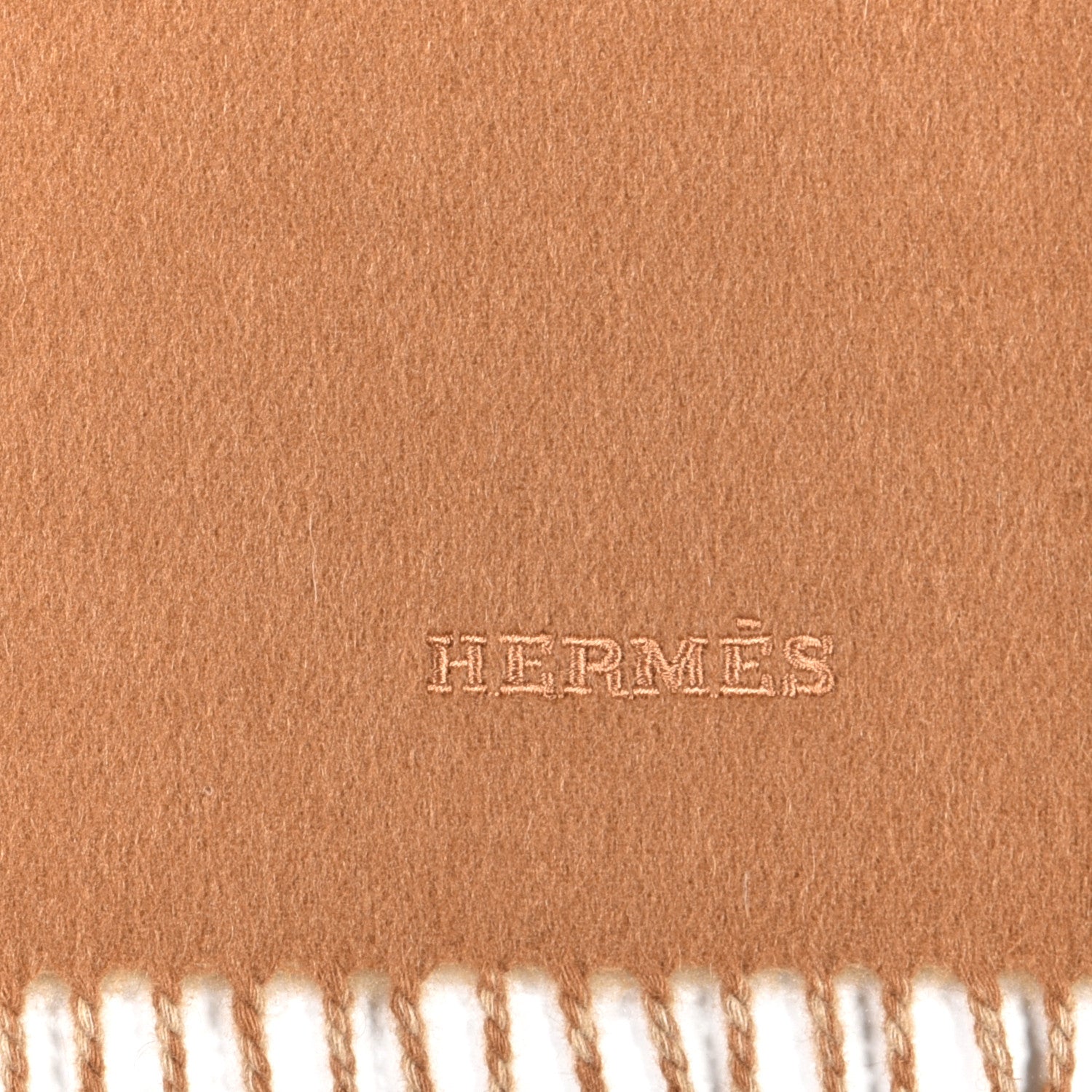 Hermes Cashmere Recto Verso Muffler Camel Beige 3 of 4