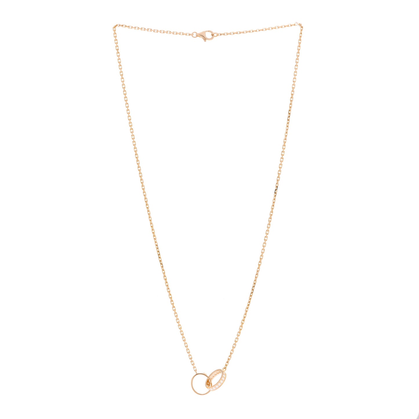 18K Yellow Gold Diamond Interlocking LOVE Necklace