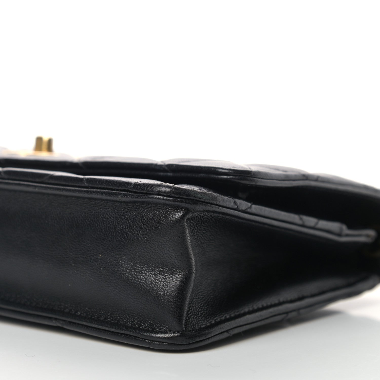 Chanel Lambskin Quilted CC Pearl Crush Wallet on Chain WOC Black 9 of 11