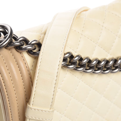 Chanel Lambskin Quilted Large Boy Flap Light Beige Dark Beige 15 of 15