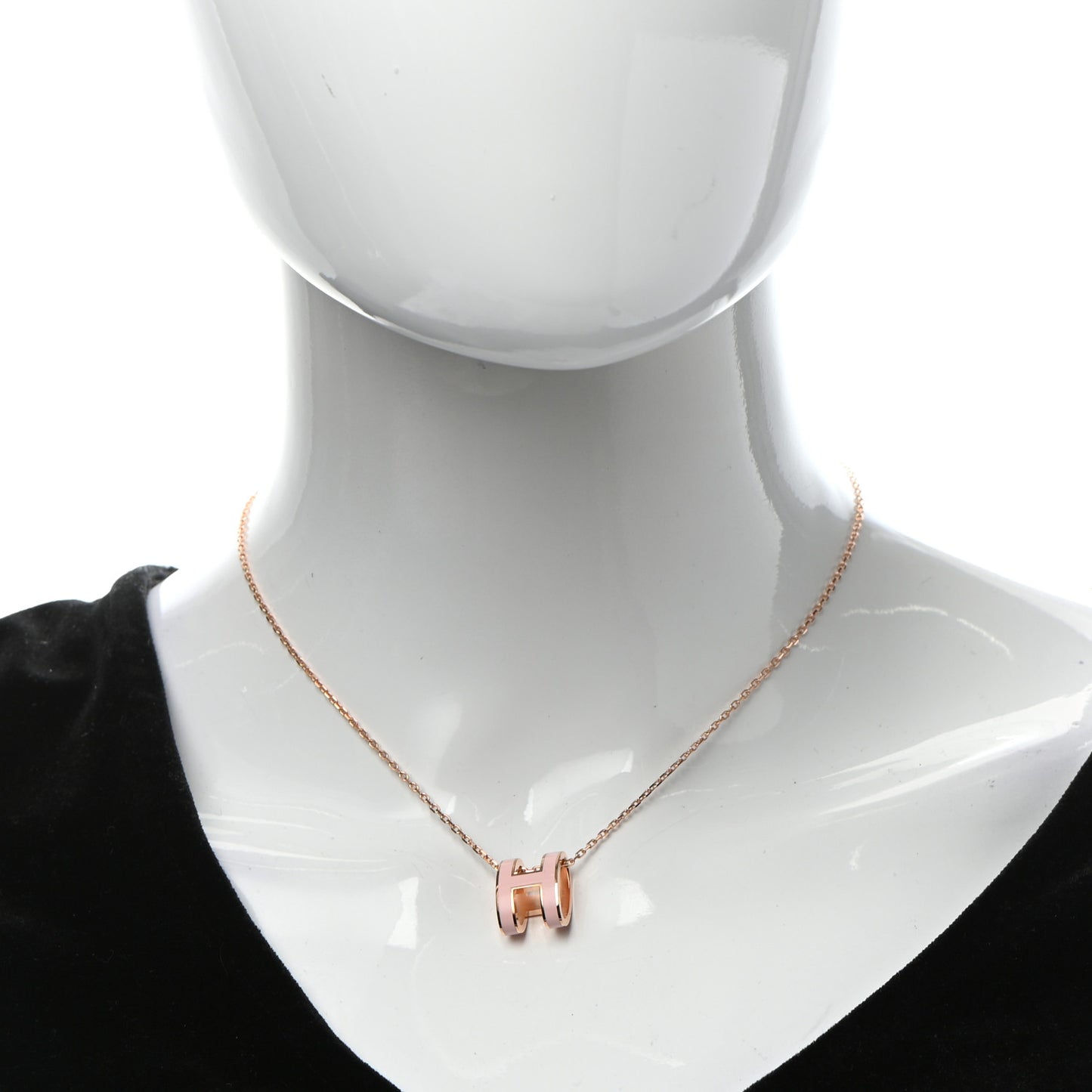 Lacquered Rose Gold Pop H Pendant Necklace Rose Dragee