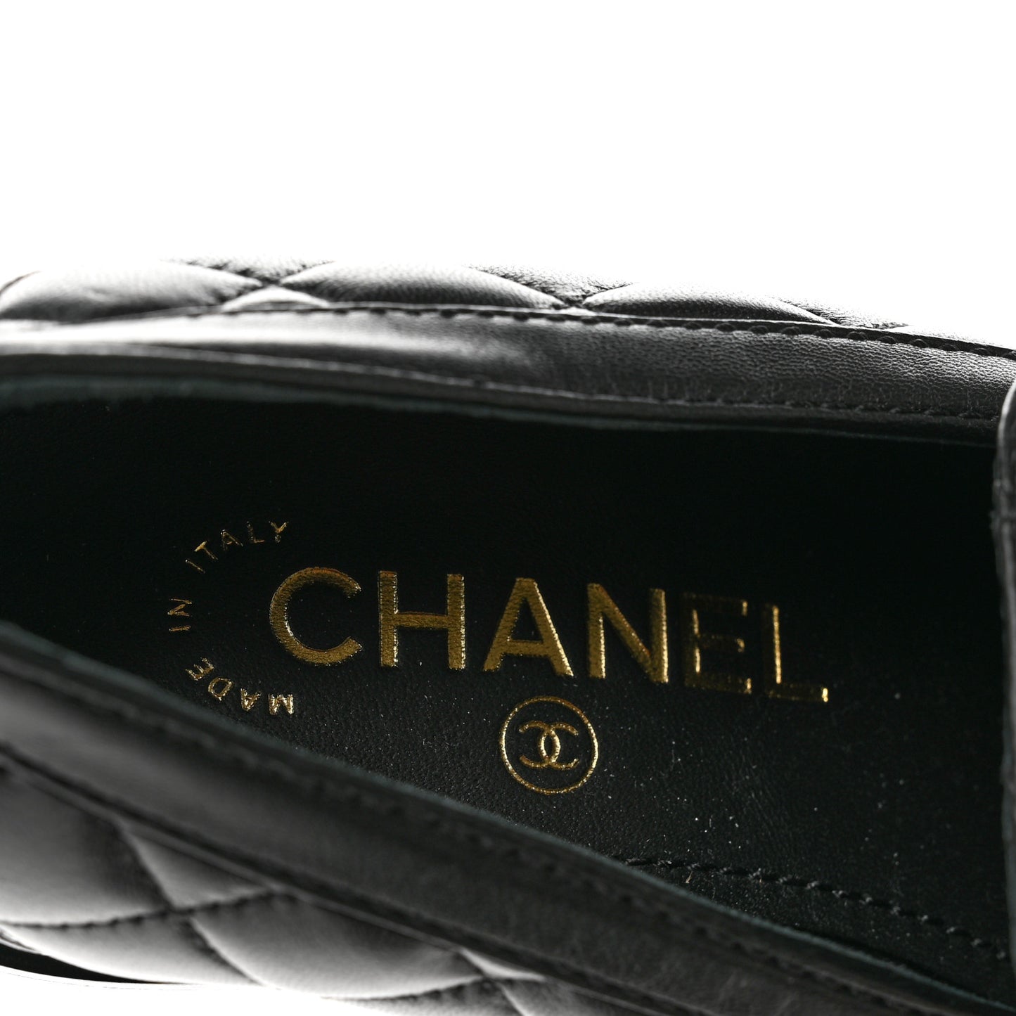 Lambskin Quilted CC Heart Loafers 36 Black