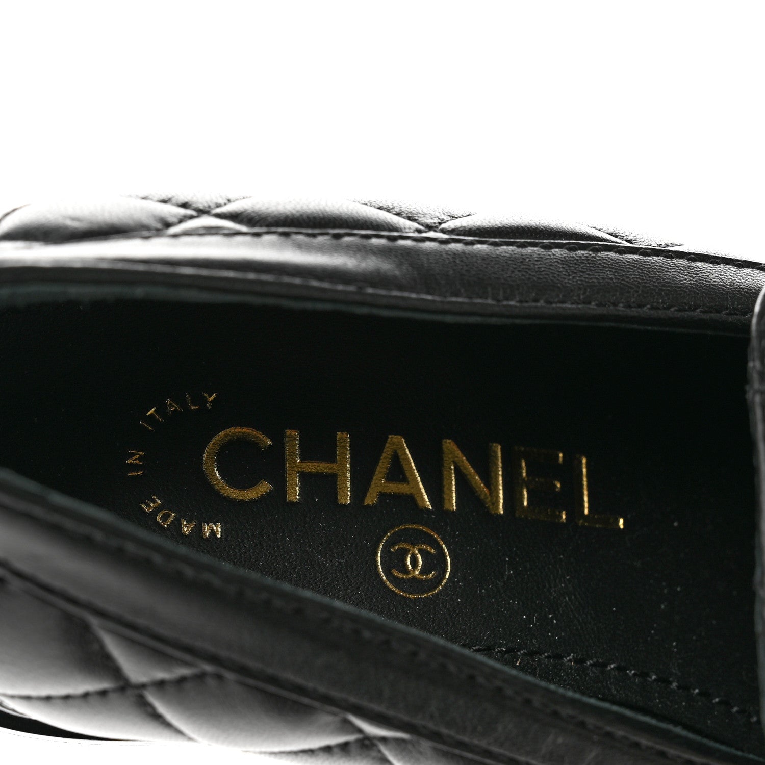 Chanel Lambskin Quilted CC Heart Loafers 36 Black 7 of 8