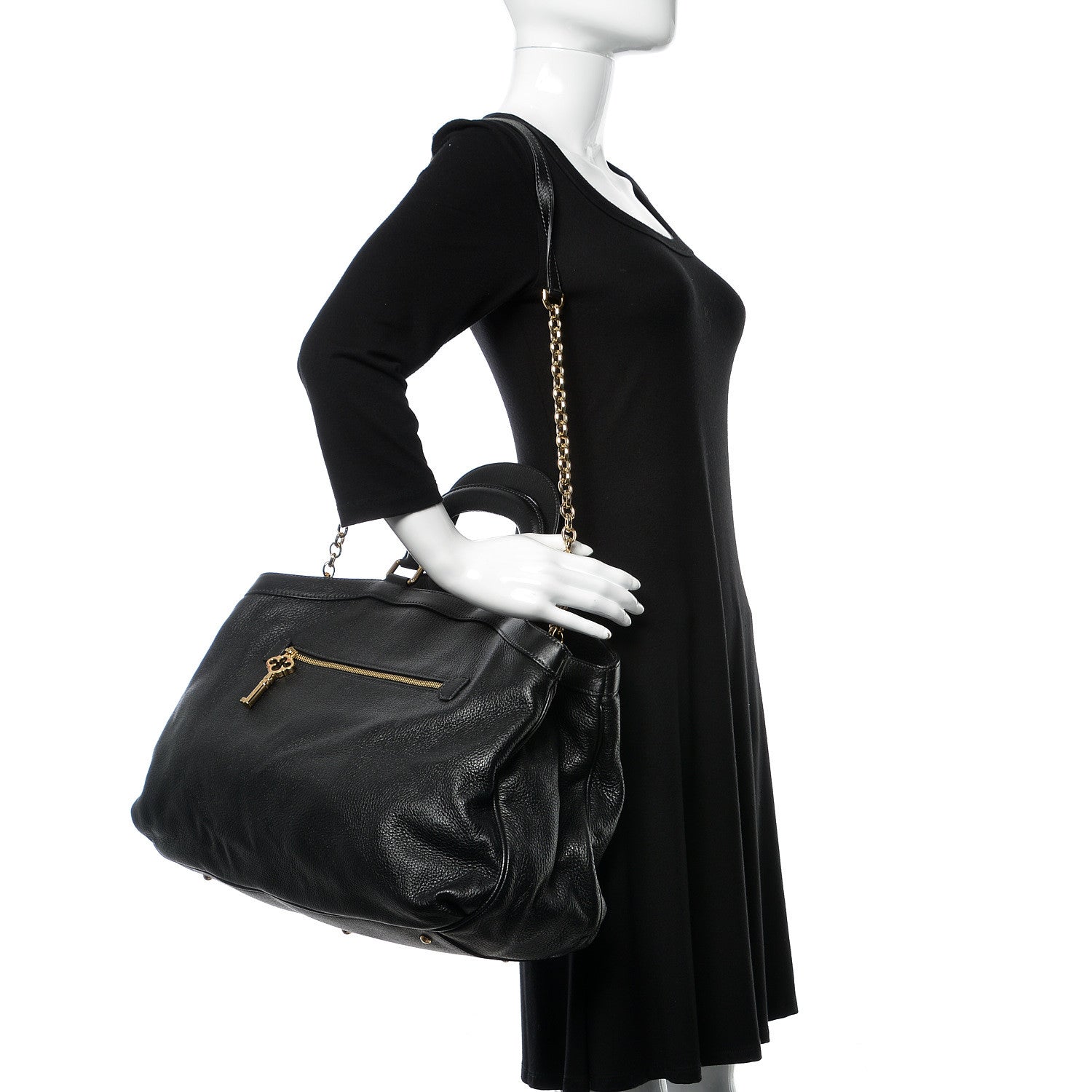 Dolce & Gabbana Calfskin Key Zip Tote Black 2 of 8