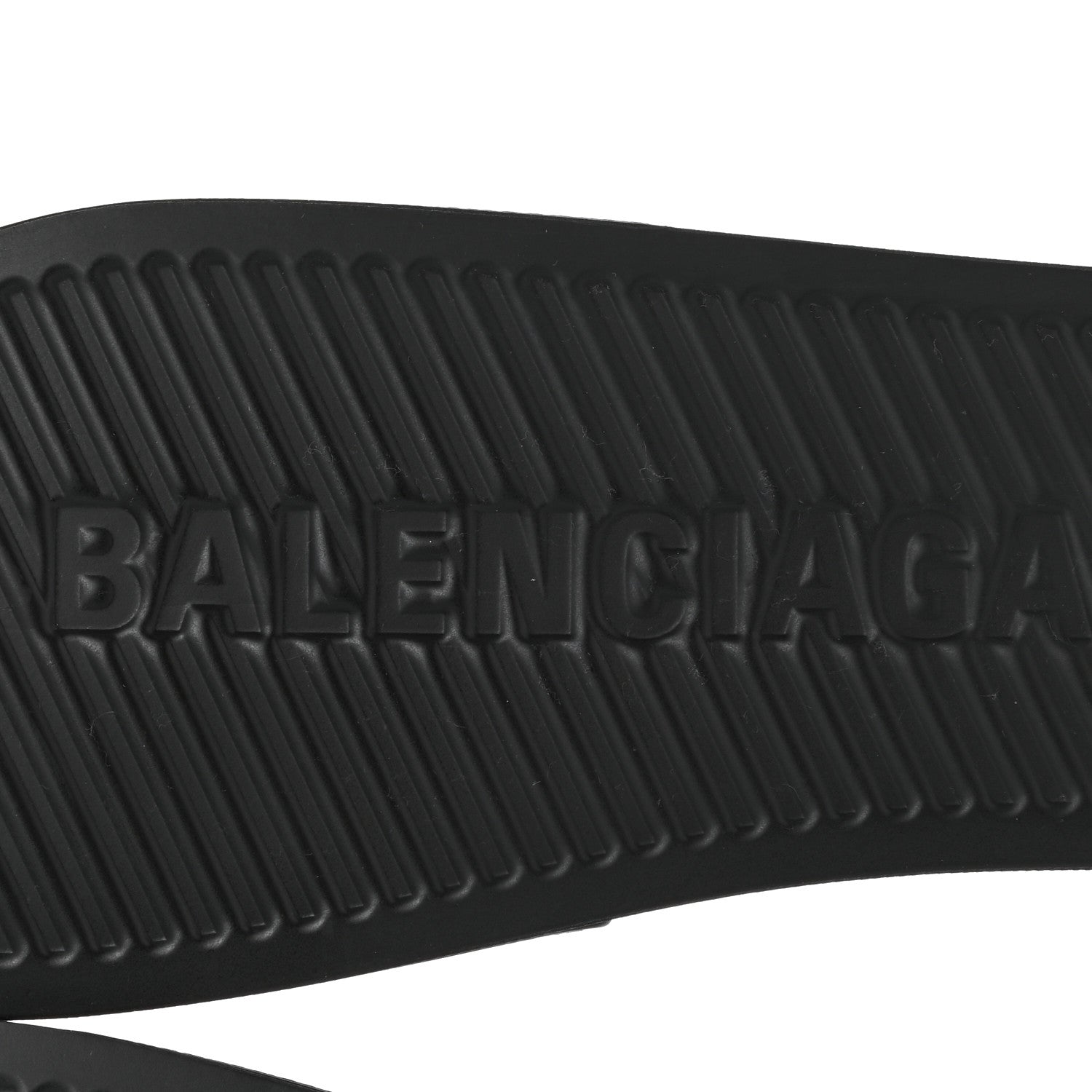 Balenciaga Rubber Womens Logo Pool Slide Sandals 38 Black 6 of 7