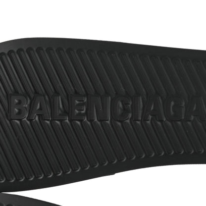 Balenciaga Rubber Womens Logo Pool Slide Sandals 38 Black 6 of 7