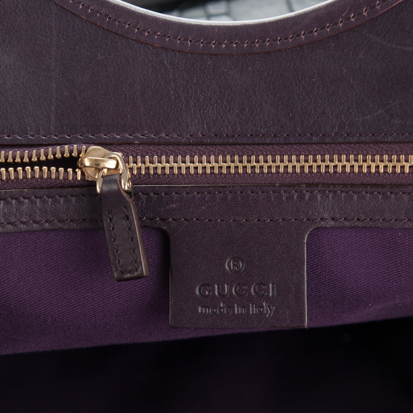 Calfskin Horsebit Embossed Large Glam Shoulder Bag Purple