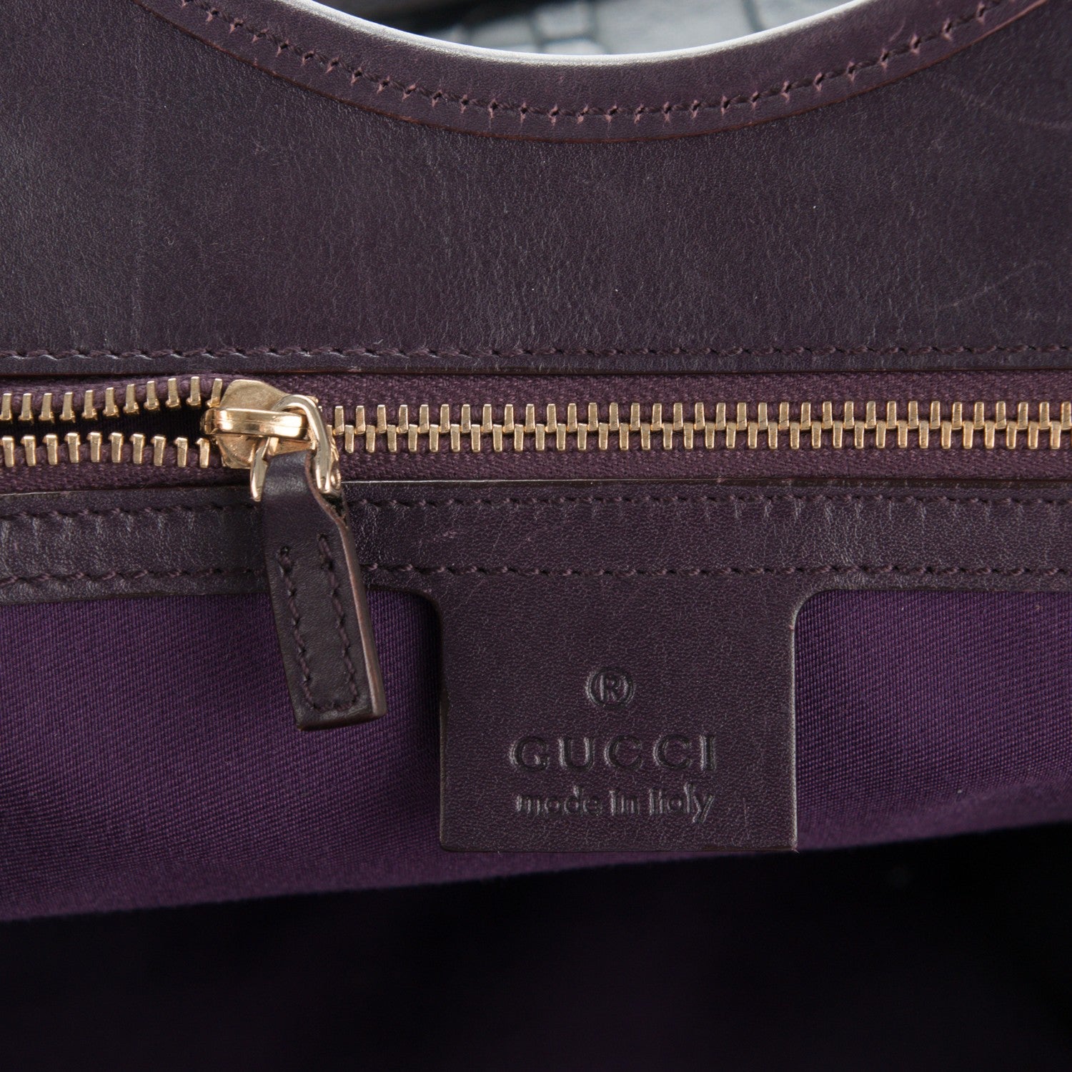 Gucci Calfskin Horsebit Embossed Large Glam Shoulder Bag Purple 6 of 7
