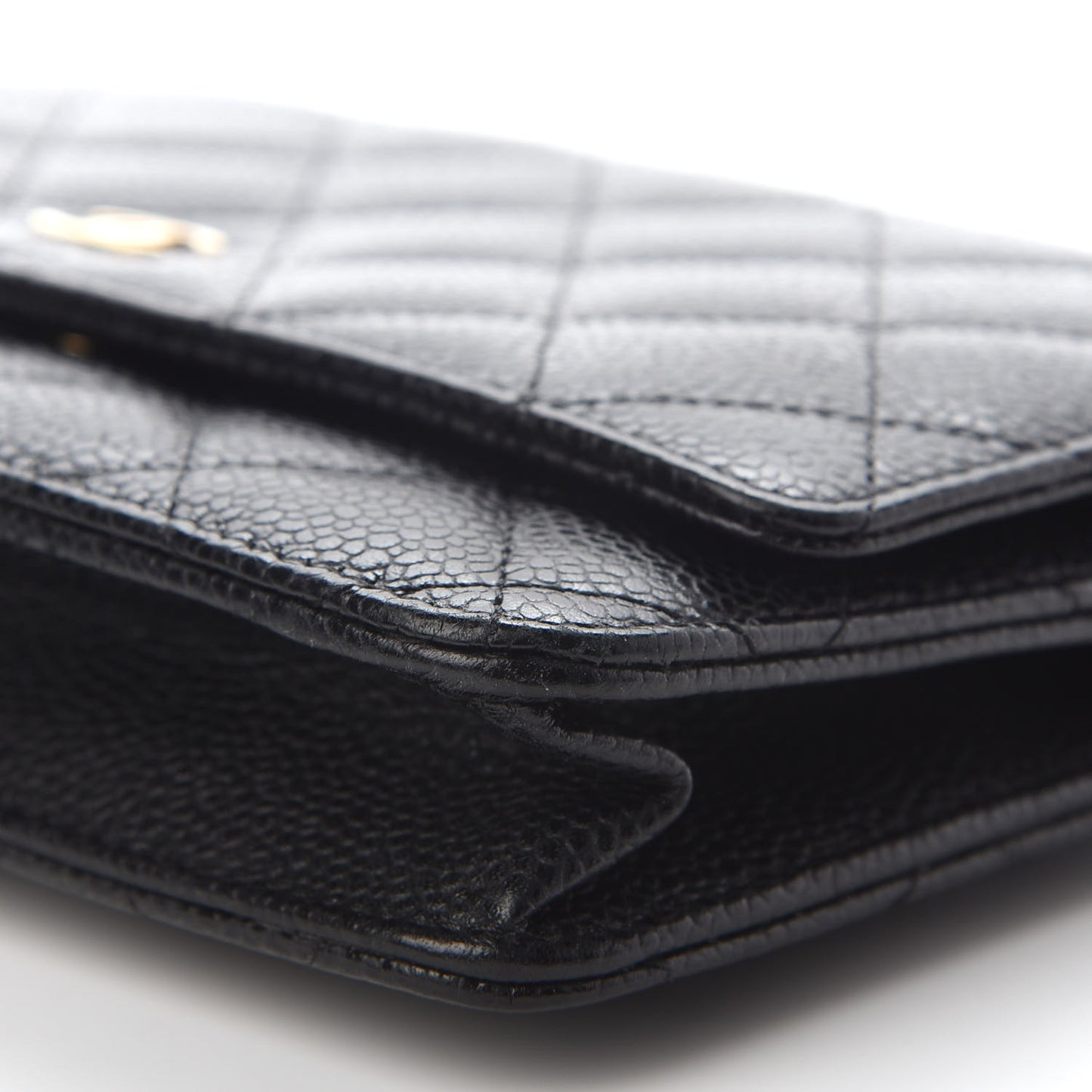 Caviar Quilted Wallet On Chain WOC Black