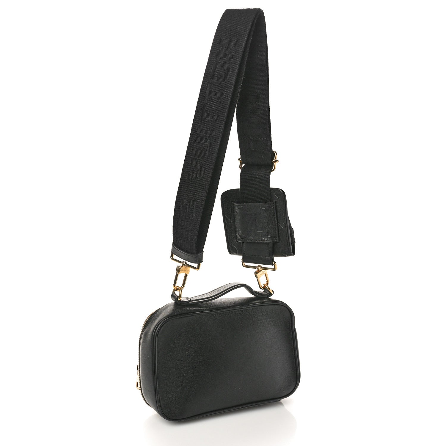 Louis Vuitton Calfskin Monogram Embossed Utility Crossbody Black 3 of 9