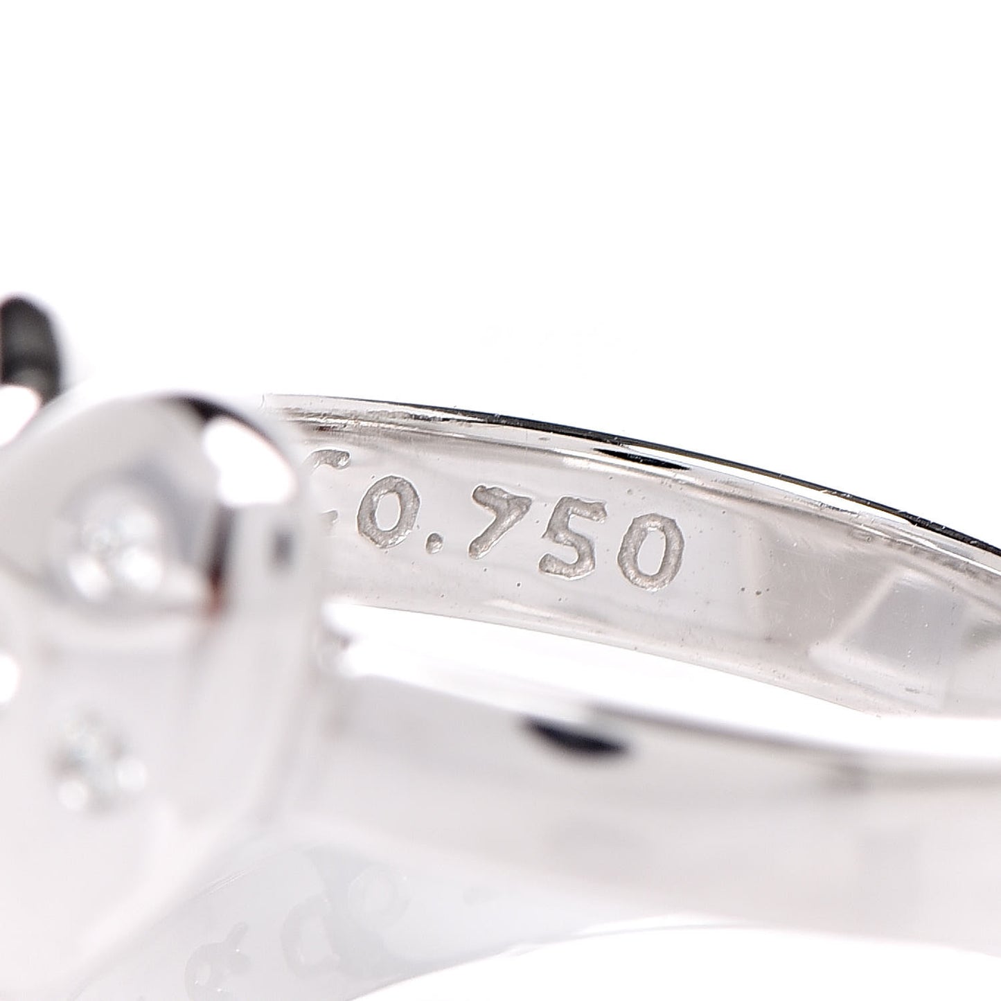 18K White Gold Diamond Etoile Heart Band Ring 50 5.25