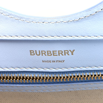 Burberry Canvas Smooth Calfskin Two Tone Mini Pocket Bag Natural Pale Blue 7 of 10