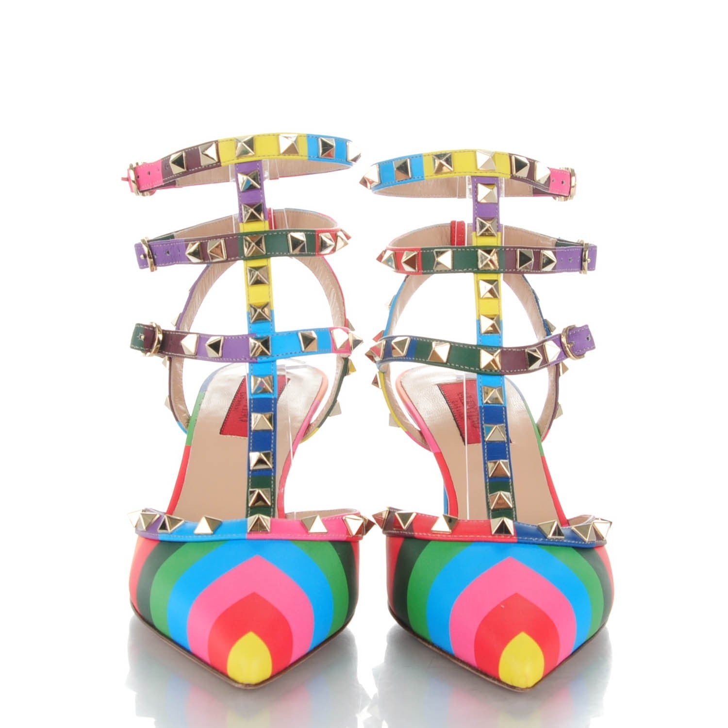 Valentino Garavani Calfskin 1973 Rockstud Ankle Strap 65mm Pumps 38 Multicolor 2 of 8