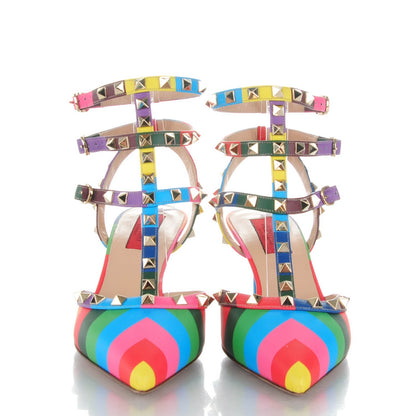 Valentino Garavani Calfskin 1973 Rockstud Ankle Strap 65mm Pumps 38 Multicolor 2 of 8