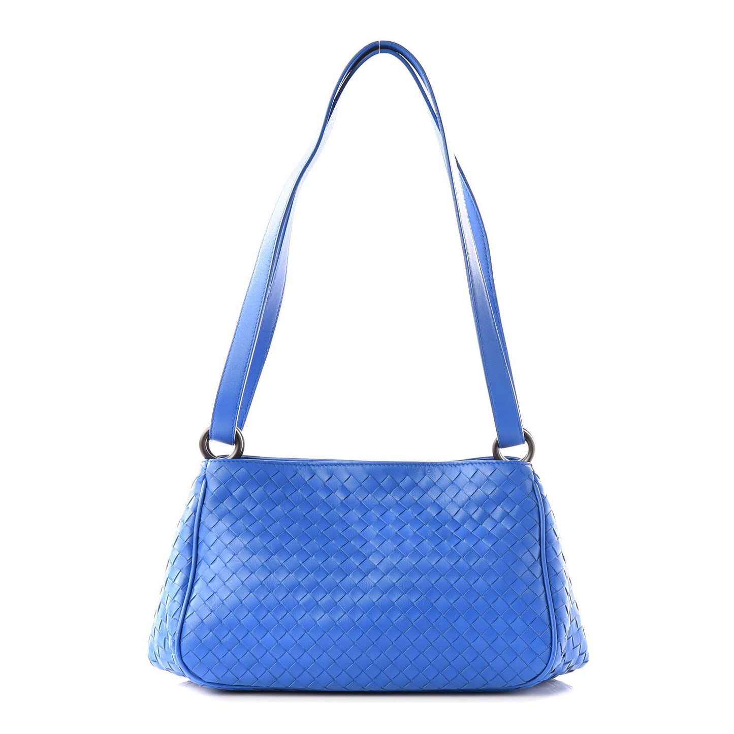 Nappa Intrecciato Shoulder Bag Signal Blue