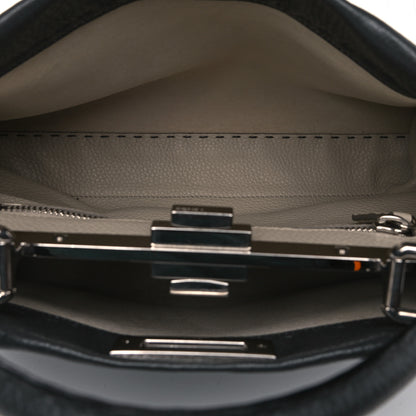Fendi Calfskin Romano Selleria Medium Peekaboo Iconic Satchel Asfalto Latte 4 of 11