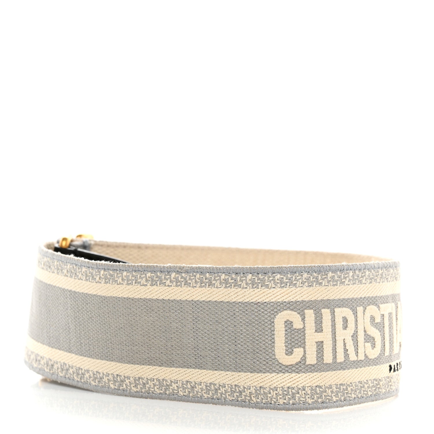 Christian Dior Canvas Embroidered Shoulder Strap Grey 2 of 5