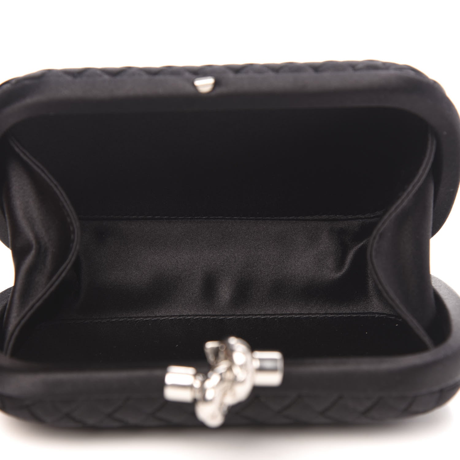 Bottega Veneta Satin Intreccio Impero Knot Clutch Black 5 of 8