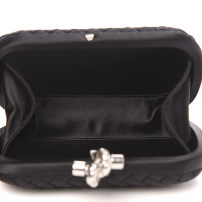 Bottega Veneta Satin Intreccio Impero Knot Clutch Black 5 of 8