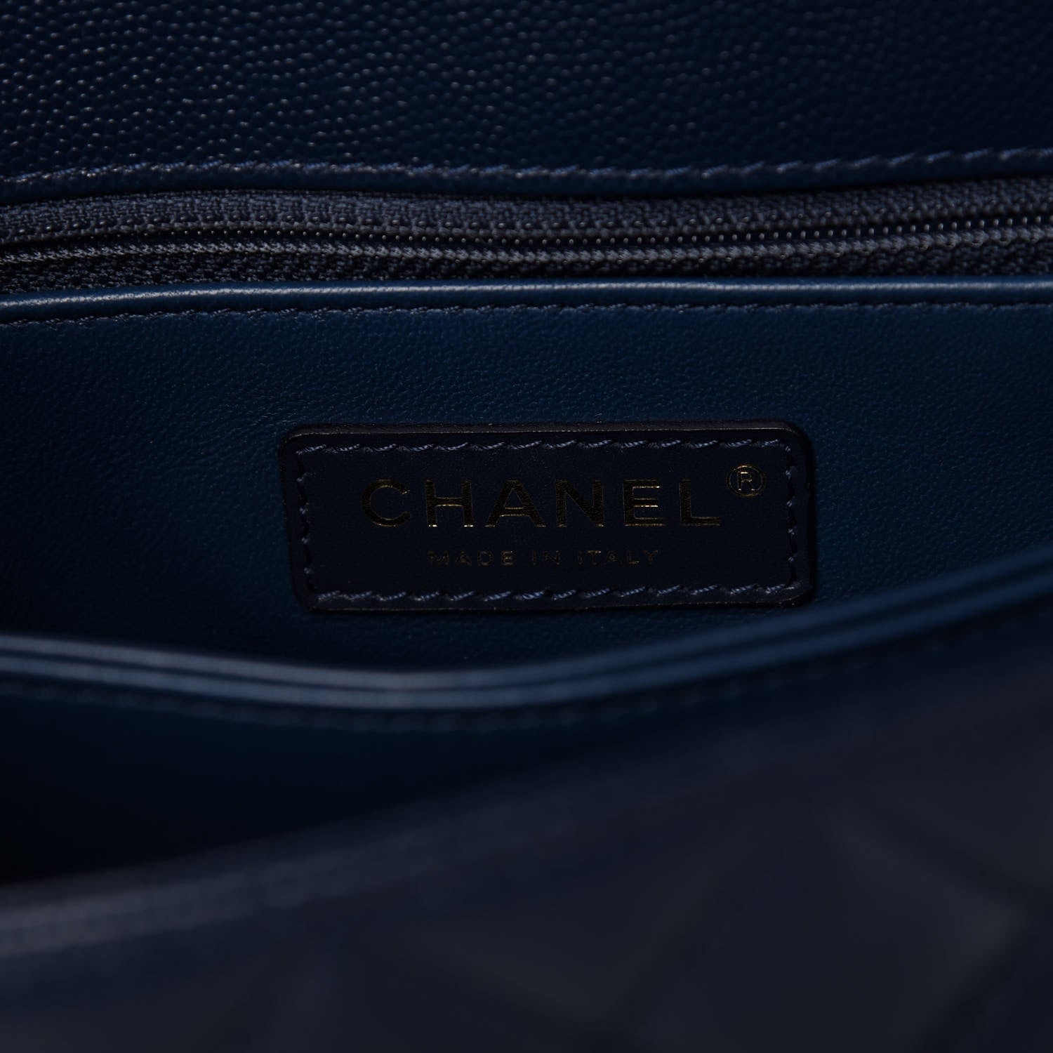 Chanel Caviar Quilted Lizard Embossed Mini Coco Handle Flap Navy 8 of 11