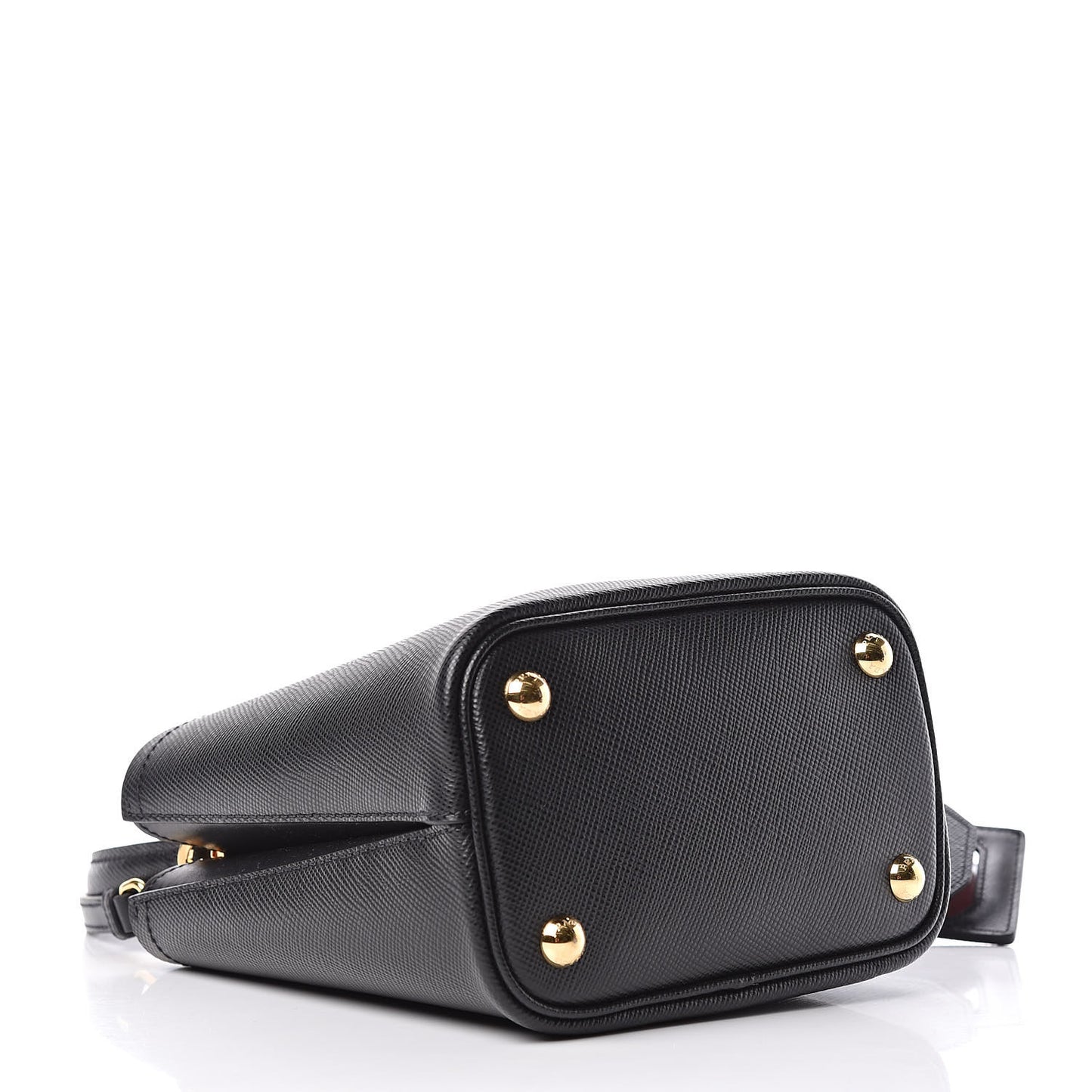 Saffiano Cuir Small Panier Bucket Bag Black Fuoco