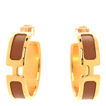 Hermes Epsom Olympe Hoop Earrings Gold 1 of 4