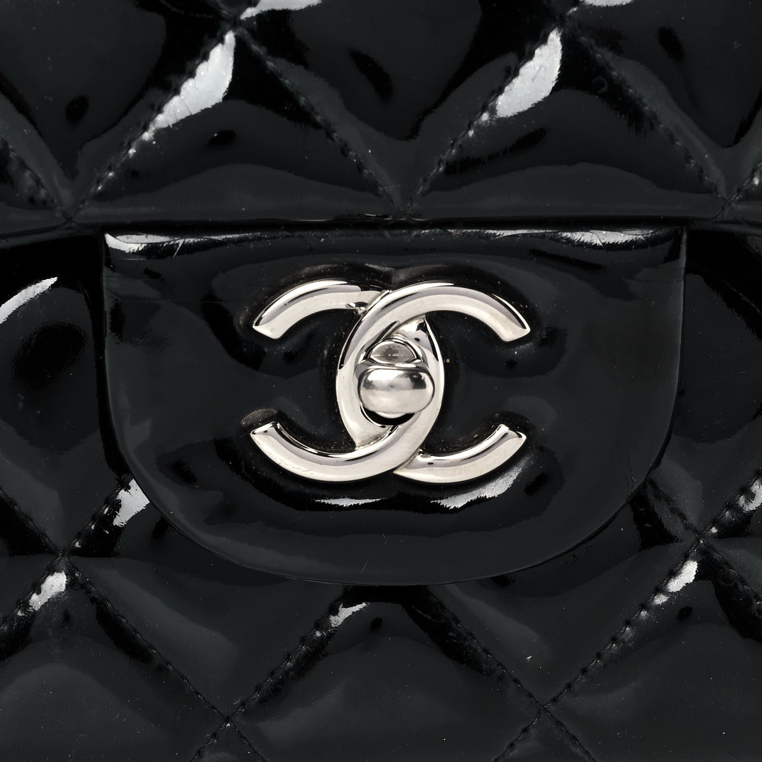 Chanel Patent Quilted Jumbo Double Flap Black 7 of 9