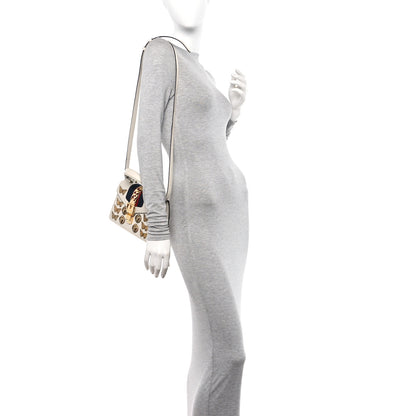 Gucci Calfskin Animal Studs Mini Sylvie Top Handle Bag White 2 of 11