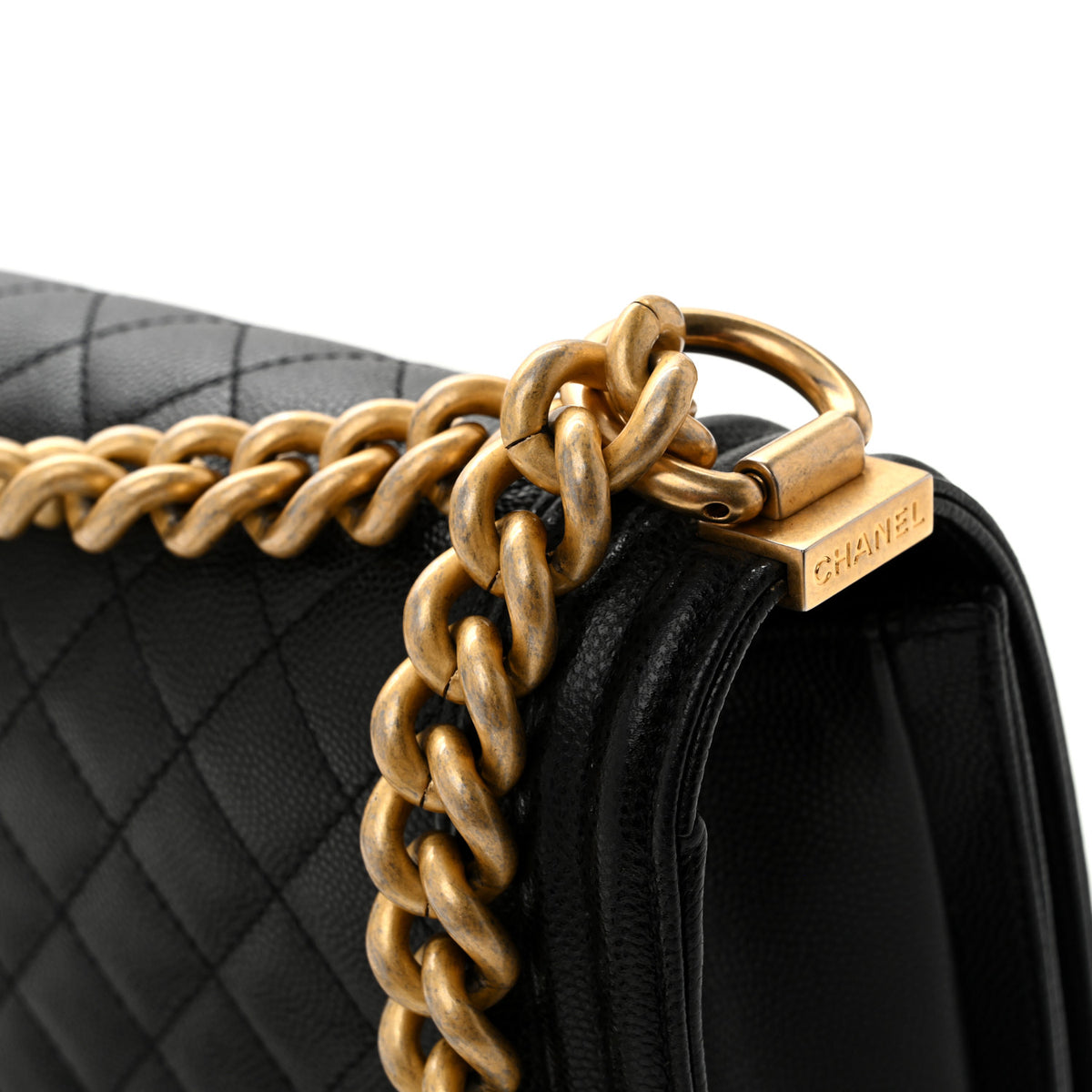 Chanel Caviar Quilted Medium Boy Flap Black 12 of 13