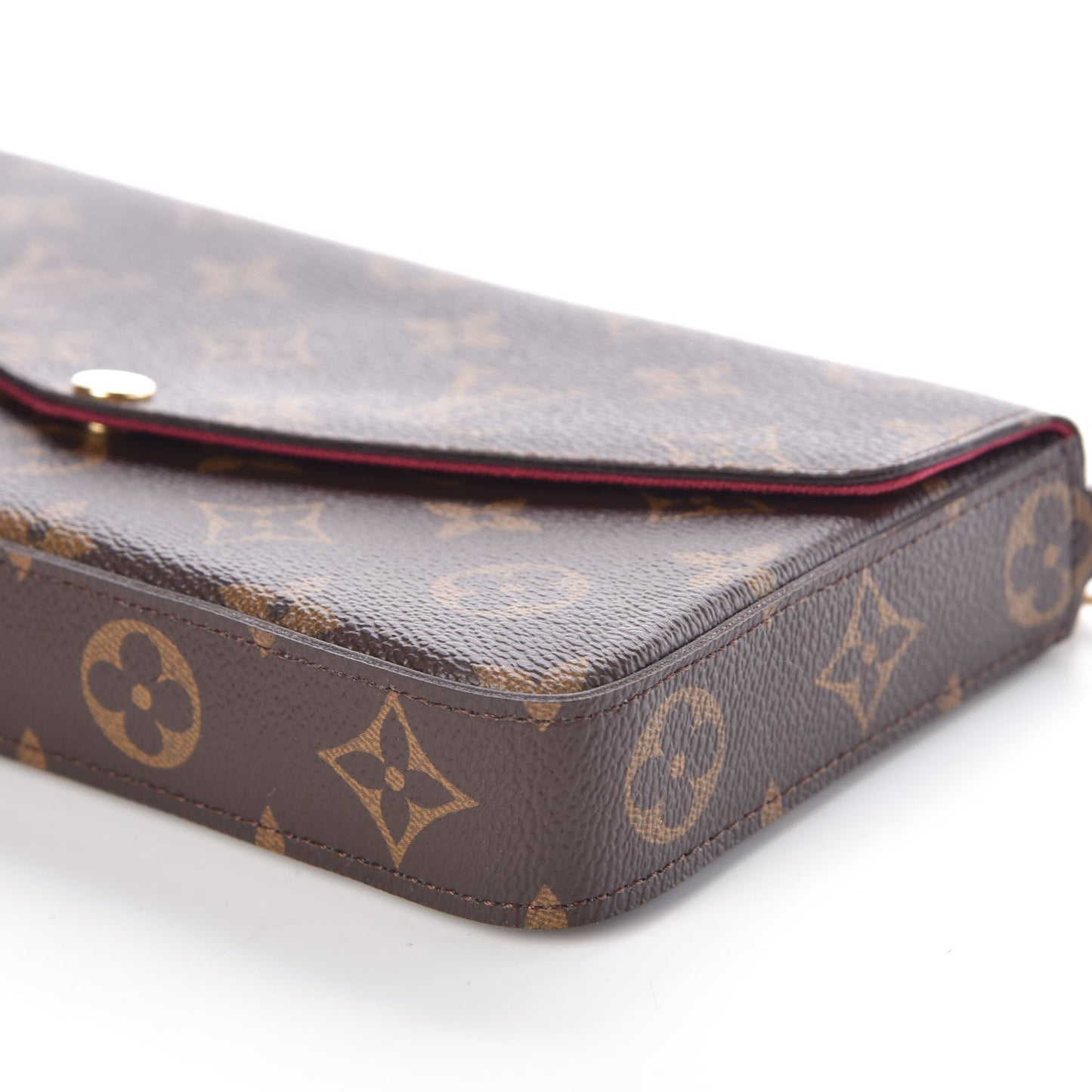 Monogram Pochette Felicie Chain Wallet Fuchsia