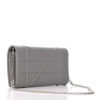 Christian Dior Grained Calfskin Diorama Croisiere Chain Wallet Gris 3 of 10
