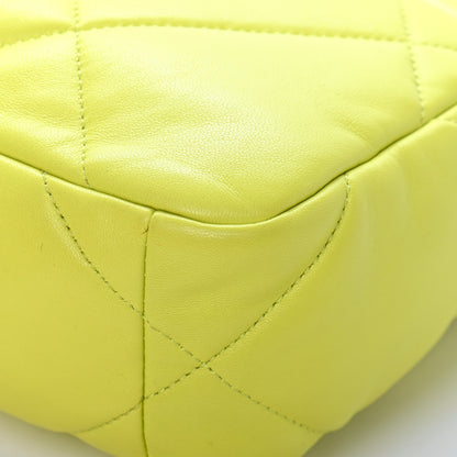 Chanel Shiny Lambskin Quilted Medium Chanel 19 Flap Neon Yellow 12 of 16