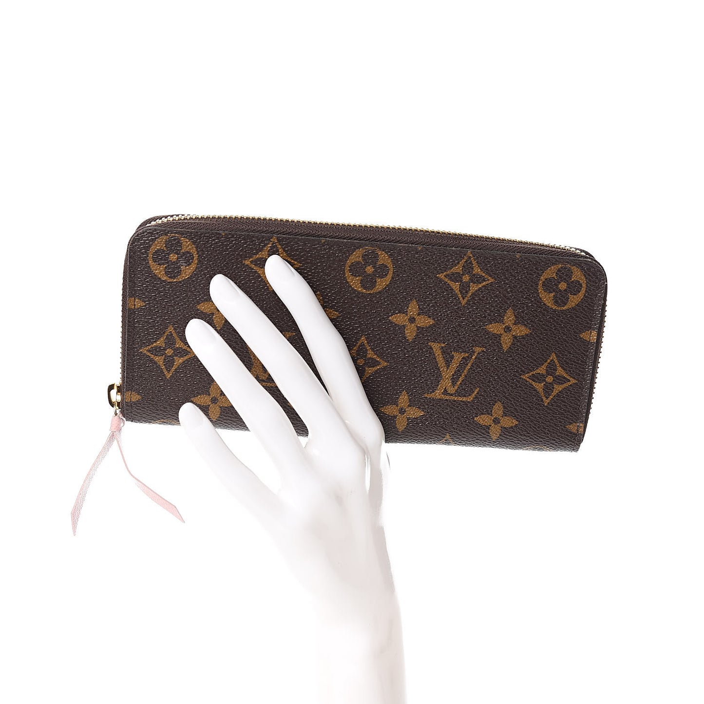 Monogram Clemence Wallet Rose Ballerine
