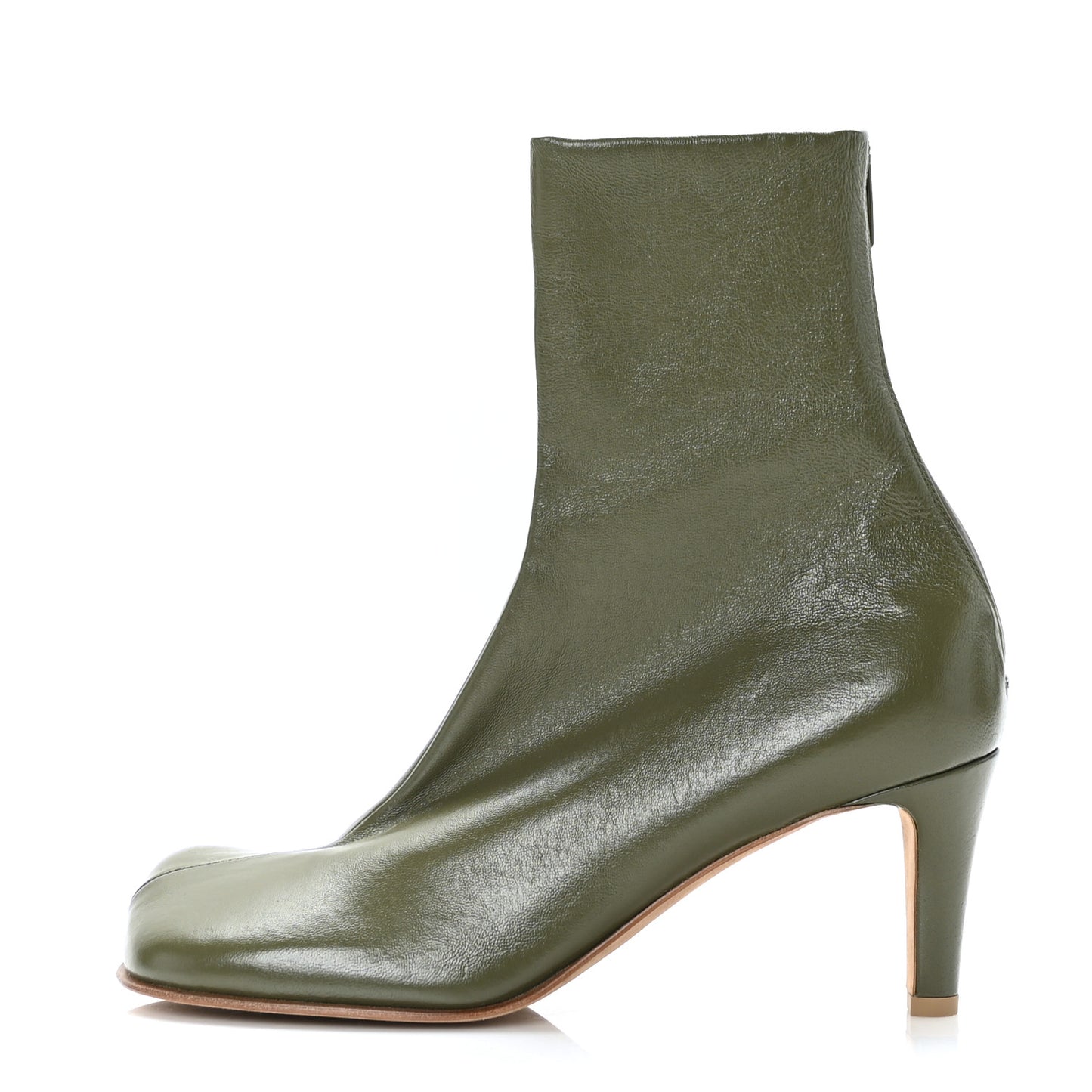 Nappa Bloc 70mm Ankle Boots 37 Khaki
