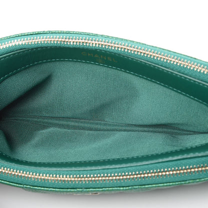 Chanel Caviar Quilted Small Clutch With Chain Green 6 of 10