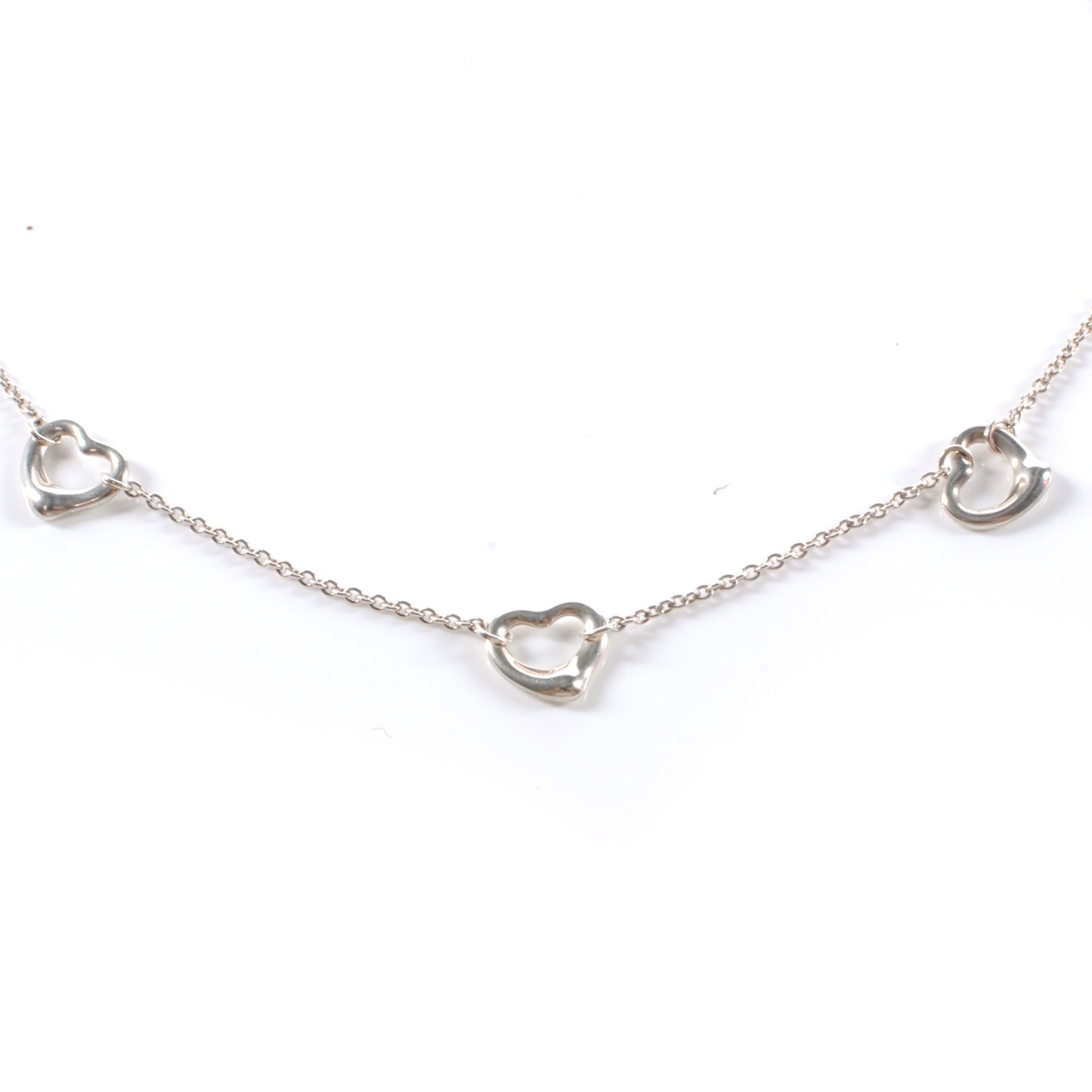 Sterling Silver Elsa Peretti 3 Open Hearts Necklace