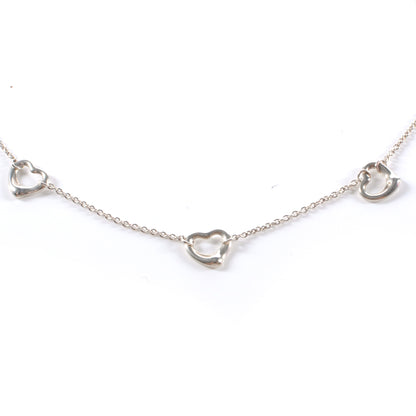 Tiffany Sterling Silver Elsa Peretti 3 Open Hearts Necklace 3 of 4