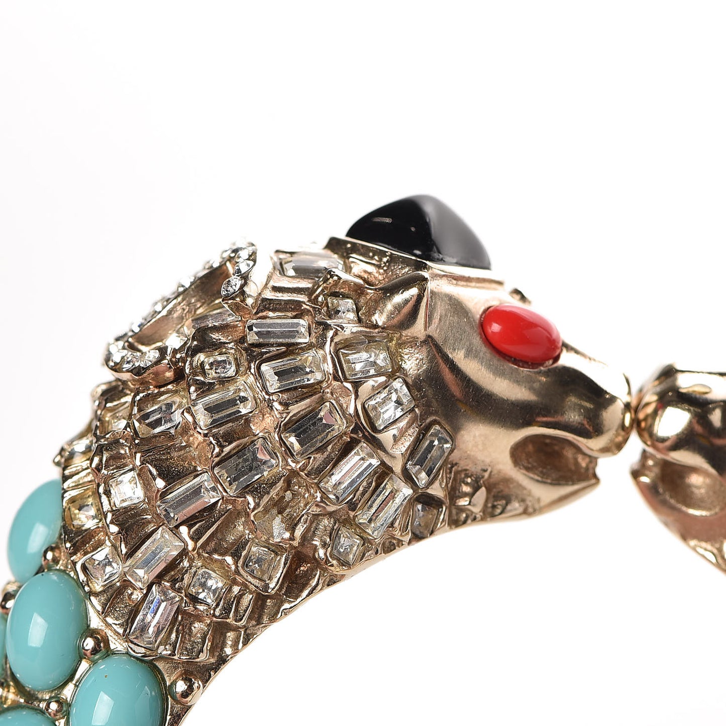 Crystal Lion Head Bracelet Gold