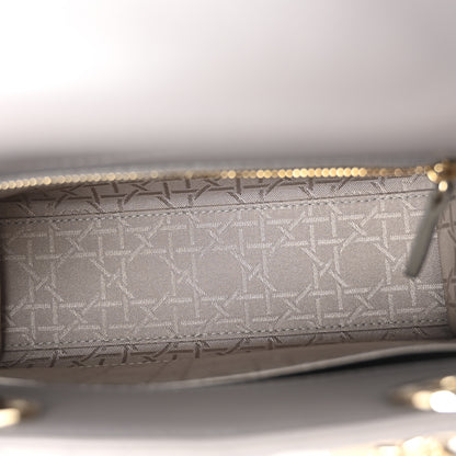 Christian Dior Lambskin Cannage Small Lucky Badges My Lady Dior Grey 5 of 10