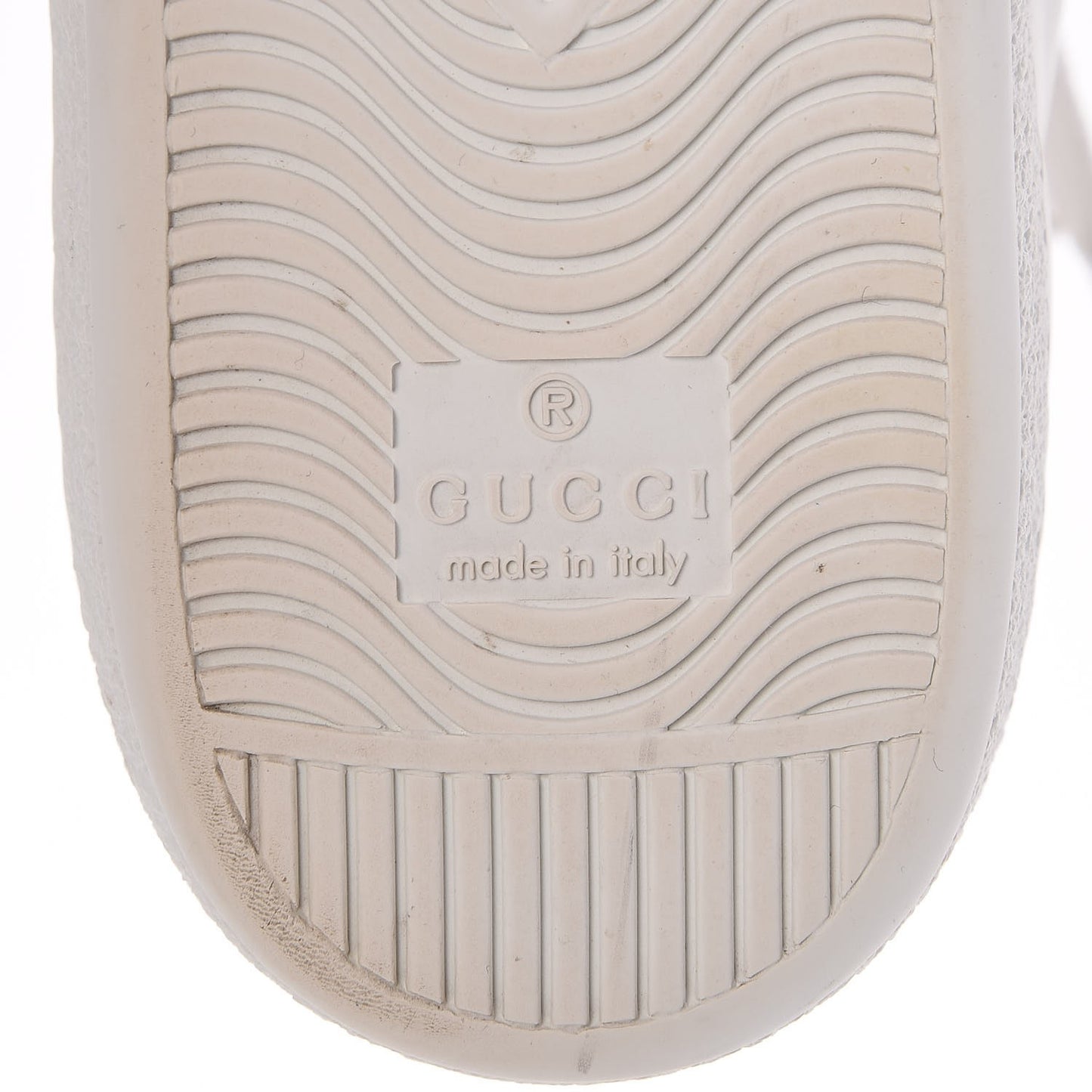 Calfskin Web Crystal Mouth Ace Sneakers 35.5 White