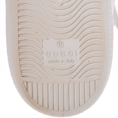 Gucci Calfskin Web Crystal Mouth Ace Sneakers 35.5 White 7 of 10