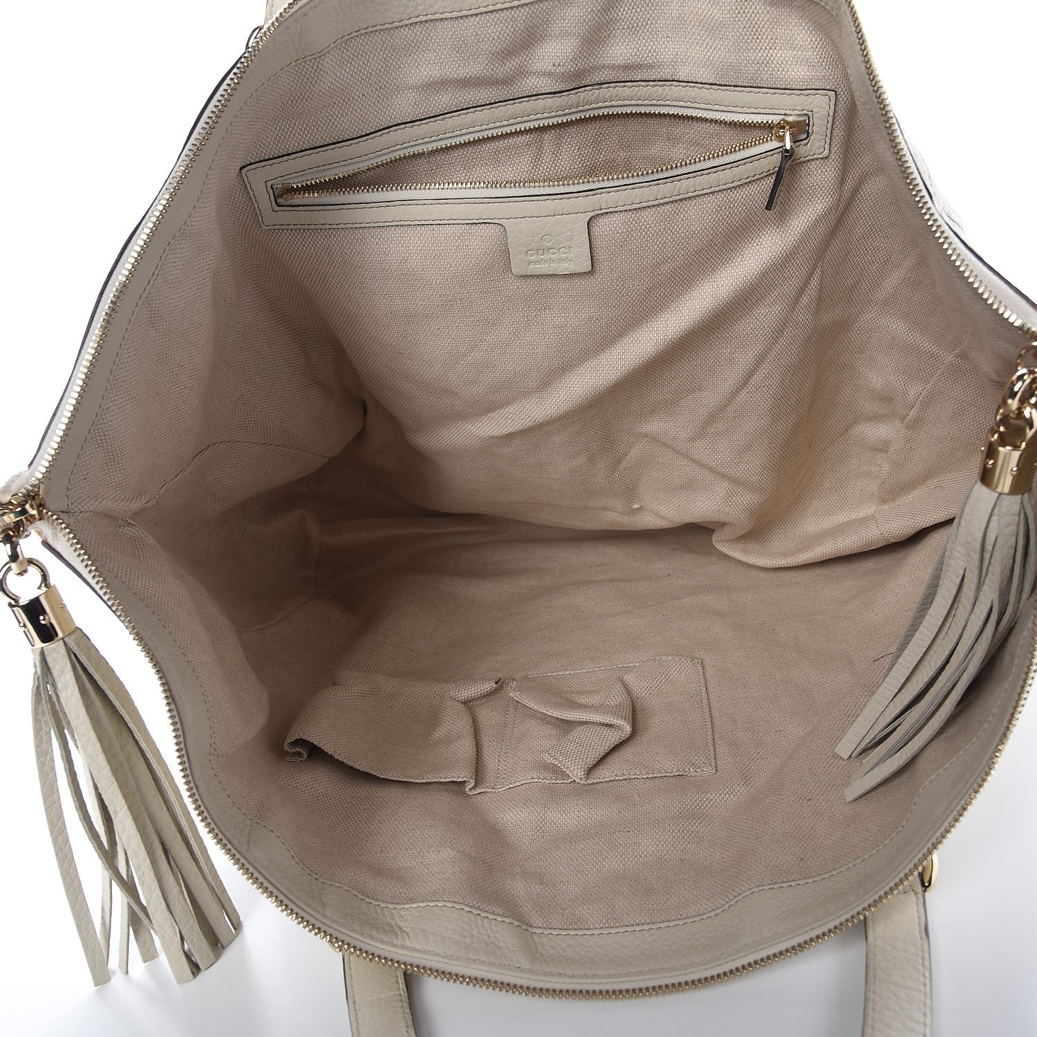 Gucci Pebbled Calfskin Large Soho Top Handle Bag Off White 5 of 20