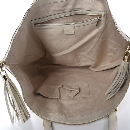 Gucci Pebbled Calfskin Large Soho Top Handle Bag Off White 5 of 20